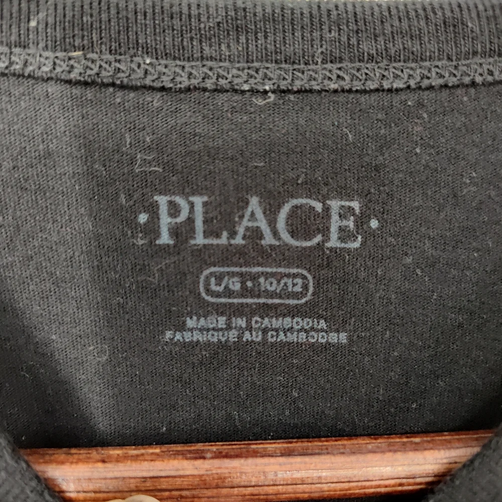 The Children's Place Jet Black Crew Neck Layered Look Tee Shirt Boys Large 10/12